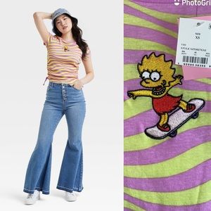 NWT Y2K Lisa Simpson Embroidered Synched Baby T-Shirt